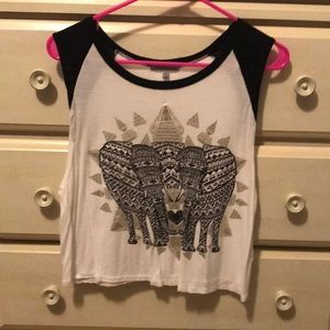 Two Elephant cut off styled tank top
